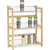 Gifi Étagère à épices en bambou 3 niveaux| Vaisselle Et Accessoires De Table