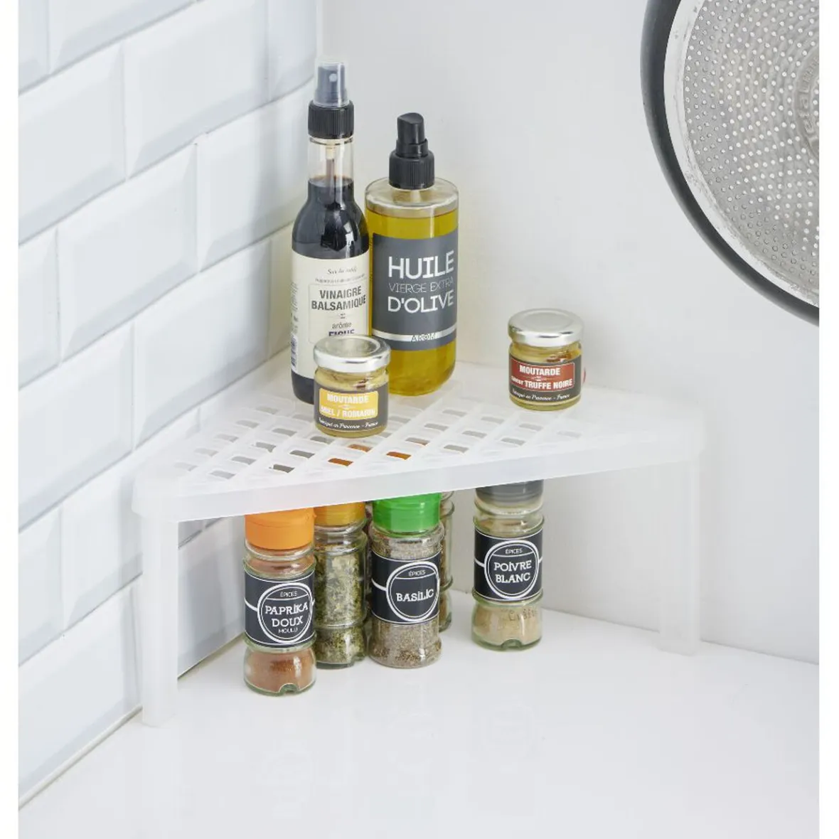 Rangement De Cuisine<Gifi Étagère d'angle cuisine plastique blanc