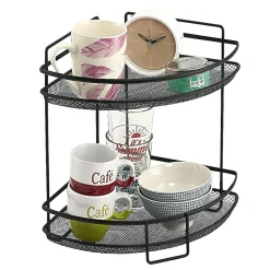 Rangement De Cuisine<Gifi Étagère d'angle vintage métal noir 2 niveaux