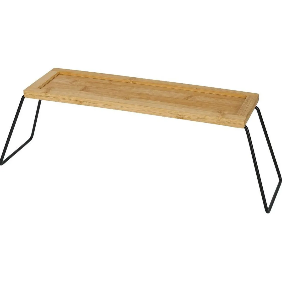 Rangement De Cuisine<Gifi Étagère de rangement en bambou et pieds en métal noir 36x12xH15cm