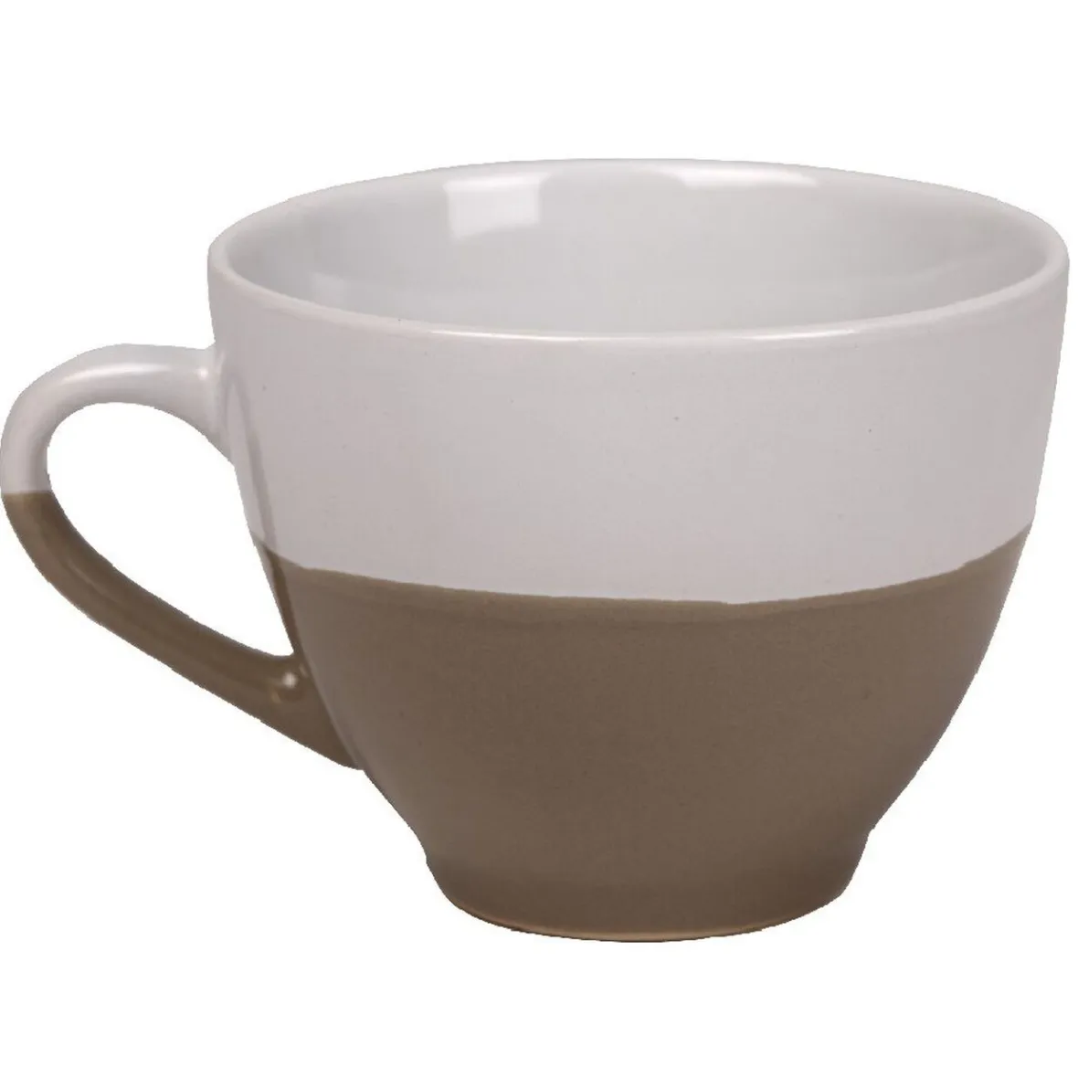 Gifi Tasse à café bicolore taupe et blanc| Vaisselle Et Accessoires De Table