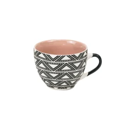 Gifi Tasse à café en porcelaine motif graphique noir blanc 22 cl| Vaisselle Et Accessoires De Table