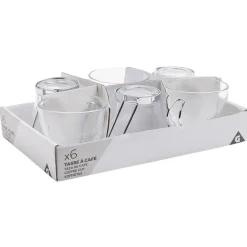 Gifi Tasse à café en verre anse métal x6| Vaisselle Et Accessoires De Table
