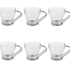 Gifi Tasse à café en verre et métal x 6| Vaisselle Et Accessoires De Table