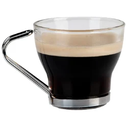 Gifi Tasse à café en verre et métal x 6| Vaisselle Et Accessoires De Table