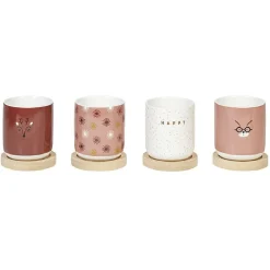 Gifi Tasse à expresso avec sous tasse bambou x4| Vaisselle Et Accessoires De Table