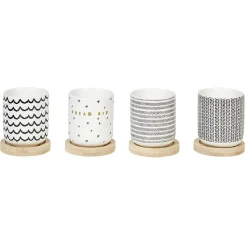Gifi Tasse à expresso avec sous tasse bambou x4| Vaisselle Et Accessoires De Table