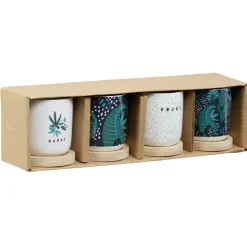 Gifi Tasse à expresso avec sous tasse bambou x4| Vaisselle Et Accessoires De Table