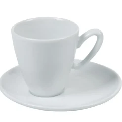 Gifi Tasse à expresso blanche avec sous tasse| Vaisselle Et Accessoires De Table