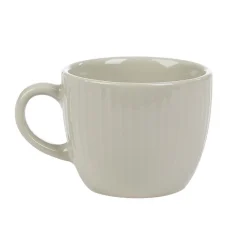 Gifi Tasse à expresso en faïence 10 cl lin et rainures verticales relief| Vaisselle Et Accessoires De Table