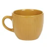 Gifi Tasse à expresso faïence jaune moutarde et rainures verticales relief| Vaisselle Et Accessoires De Table