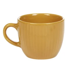 Gifi Tasse à expresso faïence jaune moutarde et rainures verticales relief| Vaisselle Et Accessoires De Table