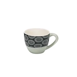 Gifi Tasse à expresso porcelaine motif rosace noir blanc 9 cl| Vaisselle Et Accessoires De Table