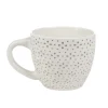 Gifi Tasse à expresso porcelaine blanc à motif fleur taupe 9 cl| Vaisselle Et Accessoires De Table