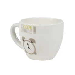 Gifi Tasse à expresso porcelaine blanc à motif réveil 9 cl| Vaisselle Et Accessoires De Table