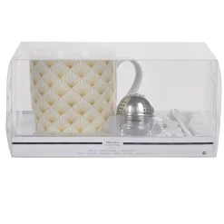 Gifi Tasse à thé avec infuseur, cuillère et plateau| Vaisselle Et Accessoires De Table