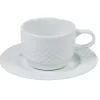 Gifi Tasse à thé blanche aile damassée| Vaisselle Et Accessoires De Table