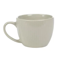 Gifi Tasse en faïence 23 cl uni lin avec rainures verticales en relief| Vaisselle Et Accessoires De Table