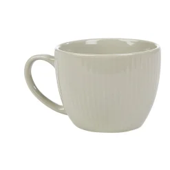 Gifi Tasse en faïence 23 cl uni lin avec rainures verticales en relief| Vaisselle Et Accessoires De Table
