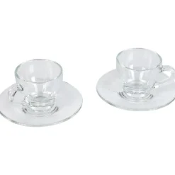 Gifi Tasse et sous tasse à café transparente x2| Vaisselle Et Accessoires De Table