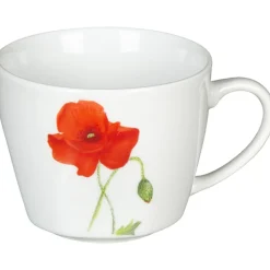 Gifi Tasse et sous tasse design coquelicot| Vaisselle Et Accessoires De Table