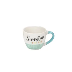 Gifi Tasse expresso porcelaine bleu inscription "Sunshine of my Life" 9 cl| Vaisselle Et Accessoires De Table