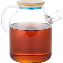 Gifi Théière en verre et bambou 1,6L| Vaisselle Et Accessoires De Table