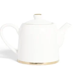 Vaisselle Et Accessoires De Table<Gifi Théière 1L faïence blanc et doré Ø12xH15xm