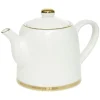 Gifi Théière 800ml blanche et dorée 20x12x15cm| Vaisselle Et Accessoires De Table