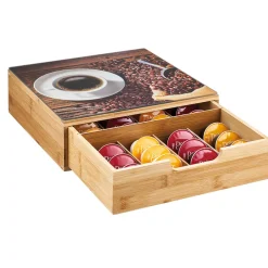 Rangement De Cuisine<Gifi Tiroir à dosettes bambou design graine de café