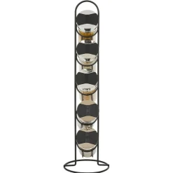 Vaisselle Et Accessoires De Table<Gifi Tour à épices en métal avec 5 pots en verre Ø11xH39cm