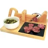Préparation Culinaire<Gifi Trancheuse à saucisson manuelle bambou plateau ardoise