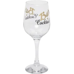Gifi Verre à cocktail à pied transparent avec inscription 48 cl x2| Vaisselle Et Accessoires De Table