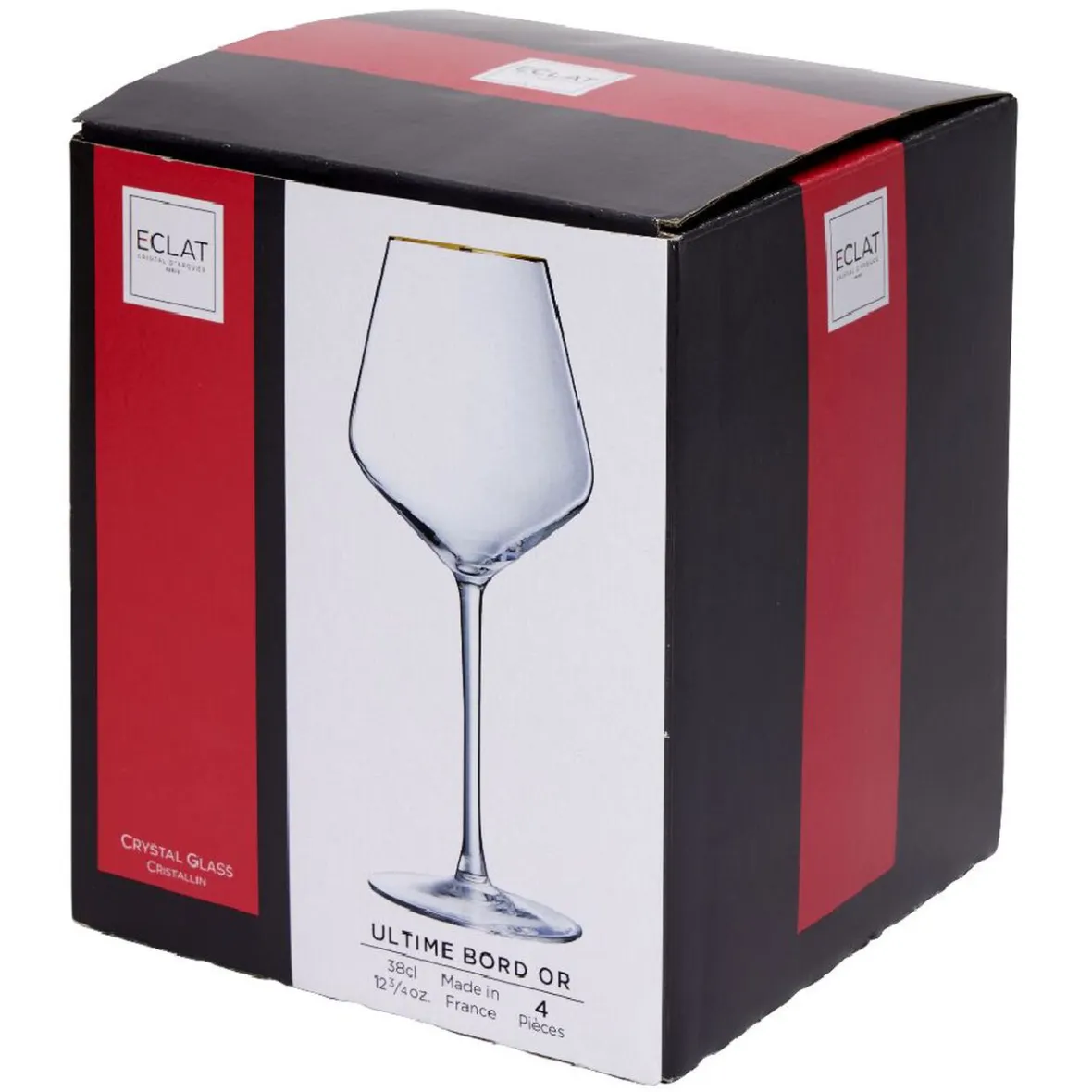 Gifi Verre à pied avec liseré doré 38 cl x4| Vaisselle Et Accessoires De Table