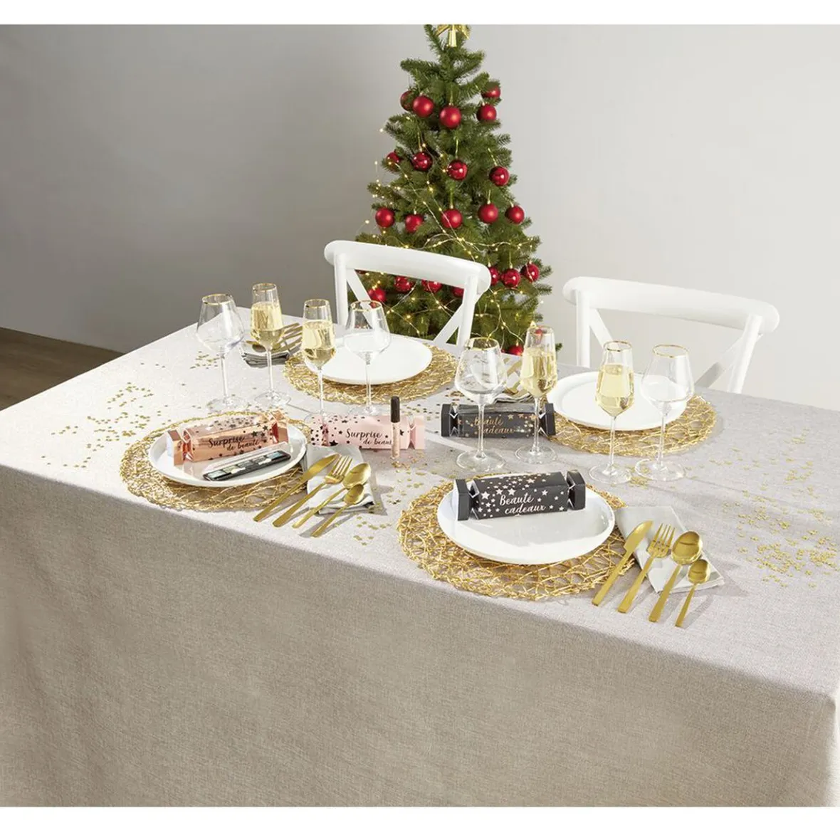 Gifi Verre à pied avec liseré doré 38 cl x4| Vaisselle Et Accessoires De Table