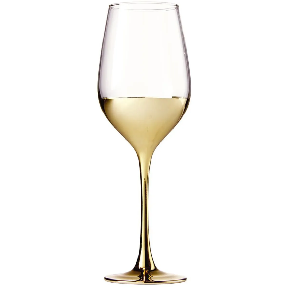 Gifi Verre à pied Oksana doré 35cL x4| Vaisselle Et Accessoires De Table