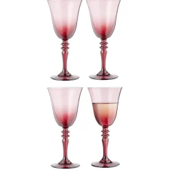Gifi Verre à vin fumé rouge 27cl x4| Vaisselle Et Accessoires De Table