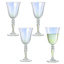 Gifi Verre à vin irisé transparent 27cl x4| Vaisselle Et Accessoires De Table