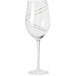Gifi Verre à vin transparent liseré doré x4| Vaisselle Et Accessoires De Table
