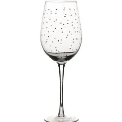 Gifi Verre à vin transparent motif pois| Vaisselle Et Accessoires De Table