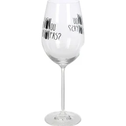Gifi Verre à vin XL sur pied inscription Tu vin ou tu vin pas ? 75 cl| Vaisselle Et Accessoires De Table