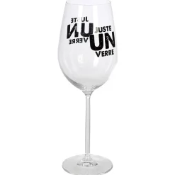 Gifi Verre à vin XL sur pied transparent inscription Juste un verre 75 cl| Vaisselle Et Accessoires De Table