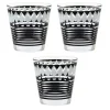 Gifi Verre bas motif graphique noir gris x 3| Vaisselle Et Accessoires De Table