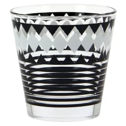 Gifi Verre bas motif graphique noir gris x 3| Vaisselle Et Accessoires De Table
