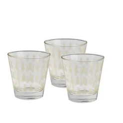Gifi Verre bas style tropical motif ananas doré 25cl x3| Vaisselle Et Accessoires De Table