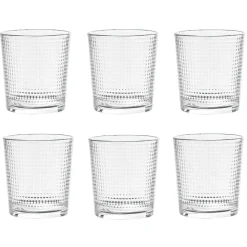 Gifi Verre bas transparent martelé 28cl x6| Vaisselle Et Accessoires De Table