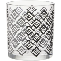 Gifi Verre bas transparent motif ethnique noir 25cl x2| Vaisselle Et Accessoires De Table