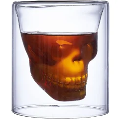 Gifi Verre double paroi Halloween tête de mort 25cl| Vaisselle Et Accessoires De Table