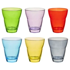 Gifi Verre gobelet jazz empilable uni coloré x 6| Vaisselle Et Accessoires De Table