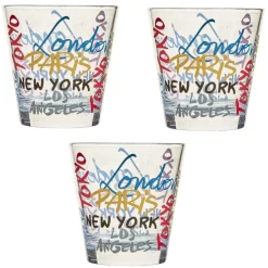Vaisselle Et Accessoires De Table<Gifi Verre gobelet transparent déco cities multicolore x 3